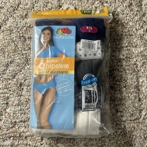 Fruit of the Loom Womens Eversoft Cotton Hipster Underwear Panties 6Pk Sz L NWT
